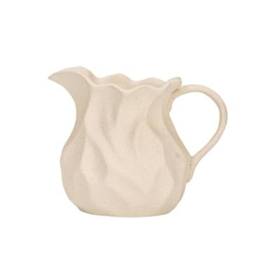 Imagem de WeiLaiKeQi Jarro de cerâmica, vaso para flores, elegante, multifuncional, criativo e decorativo, com alça, para sala de estar, casa, estante de livros, S