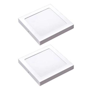 Imagem de Kit 2 Painel Led Sobrepor Quad Luz Branca 6500K 18W 22Cm - Avant