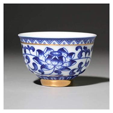 Imagem de PZHANGZVH Xícara de chá de porcelana azul e branca 120 ml xícara de chá pequena 50 ml xícara de chá de cerâmica café cerveja copo de vinho (cor: D) (cor: F) (D)