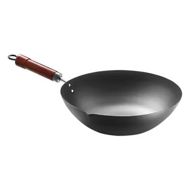 Imagem de Frigideira de ferro – Frigideira fritadeira – Panela antiaderente não revestida para cozinha natural, fogão elétrico de indução, acampamento, restaurantes