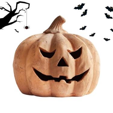 Imagem de Lanternas de Abóbora,Lanterna Que Acende - Lâmpadas sem Chama Iluminação Assustadora | Para Decoração de Casa e Jardim Interior e Exterior Dormitório Relvado Alpendre Porta da Frente Festa