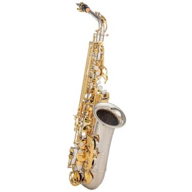 Imagem de Instrumento de saxofone Alto Eb Tune Saxofone Latão Instrumento Musical Laca Dourada Sax Com Estojo Instrumento Profissional Iniciante (B)