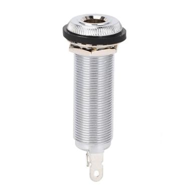 Imagem de Alomejor Tomada para Barril de Baixo de Guitarra, Saída de Entrada de Cilindro Mono de Latão de 6,35 Mm Com 3 Pinos, Peças para Guitarra Elétrica