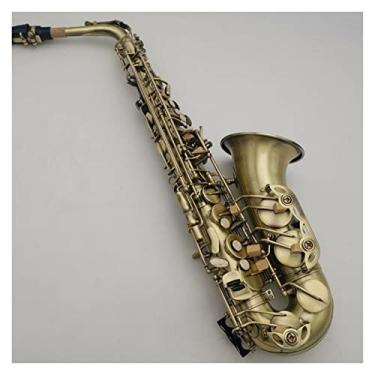 Imagem de Saxofone alto de costela dupla atualizado, cobre antigo, fosco, artesanal, saxofone profissional