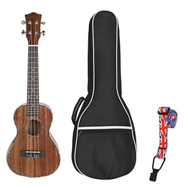 Imagem de Ukulele infantil 58 cm música ukulele painel mogno elegante ukelele guitarra com bolsa corda capo alça ukulele instrumentos de cordas