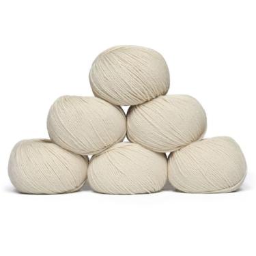Imagem de Origins - Conjunto de 6 novelos de lã de alpaca 100% bebê (300 gramas) DK Peso feito no Peru Cores naturais (não tingidas), macio celestial, perfeito para tricô e crochê (nuvem de marfim, origens 6