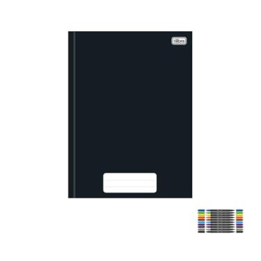 Imagem de Kit Caderno Brochura Capa Dura Pepper Preto 80 Folhas + Marcador Artístico Brush Dual Tip 10 Cores