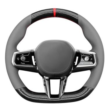 Imagem de MEWANT Capa de volante de carro costurada à mão para série 5 G60 2024/7 séries G70 2023-2025/i5 G60 2024/i7 G70 2023-2025 acessórios para volante