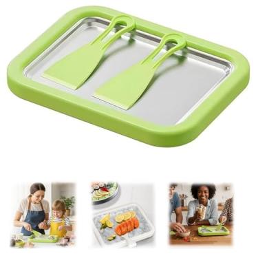 Imagem de Myfroroll Ice Cream, Rolled Ice Cream Maker Kit, 2026 New At-Home Stainless Steel Instant Freeze Plate with 2 Scrapers, Perfect for Family Fun, Easy Homemade Desserts. (A)