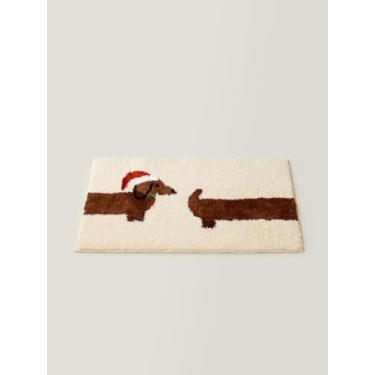 Imagem de WENSHUO Tapete Not a Dachshund – Tapete de Natal, Tapete de Banho em Forma de Prancha de Surf para Decoração de Quarto, Tapete Antiderrapante Absorvente de Microfibra, Fundo Antiderrapante TPR (70 cm