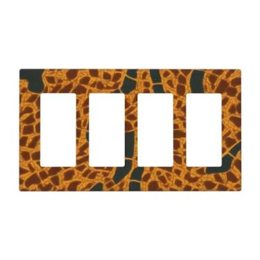 Imagem de Placa de parede impressa em vaso estampada, capa decorativa para interruptor, tamanho padrão, painel de interruptor quádruplo para placas de luz, capas de interruptores para decoração de quarto e casa