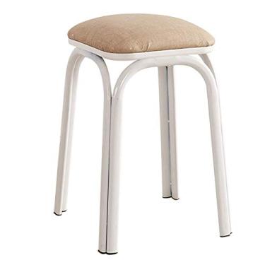 Imagem de OKPJFHS Banqueta de tecido para pés banquinho pequeno para troca de pés, descanso para os pés, madeira maciça, decoração para casa, sala de estar, varanda, 5 cores (marrom - 26 x 26 x 46 cm