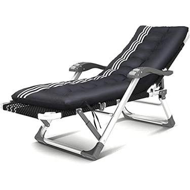 Imagem de Espreguiçadeiras dobráveis ajustáveis cadeiras de pátio para piscina ao ar livre cadeira relaxante 52 cm de largura com almofada de algodão suporte 199.6 kg I-D