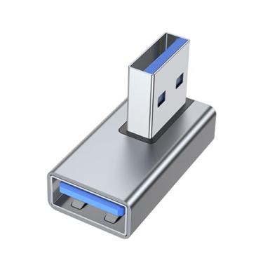 Imagem de Adaptador USB macho para fêmea de extensão direita de 90 graus USB conector ascendente sincronização de dados para ventilador de laptop PC