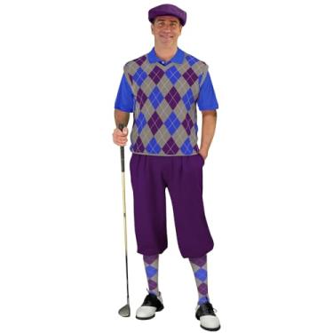 Imagem de Golf Knickers Roupas de moletom de golfe - masculino - cinza-acastanhado roxo real - tamanho: 38 / camisa e suéter grande