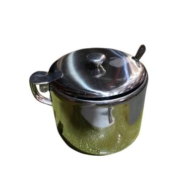 Imagem de Açucareiro de Aço Inox com Colher e Tampa, 420ml, 10cm Diâmetro x 8,5cm Altura, 95g