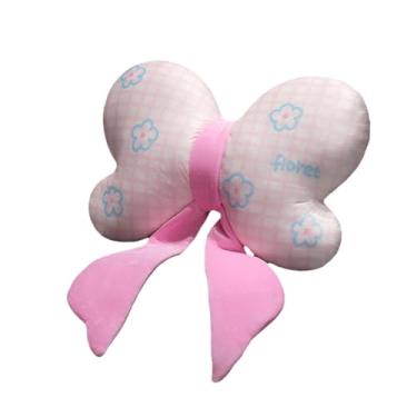 Imagem de predolo Almofada fofa com laço para sofá, apoio para as costas, adereços para fotos, decoração para casa, almofada macia com laço para encosto, ideal para o, 40cm Rosa