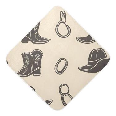 Imagem de STAYTOP Lindas botas de cowboy toalhas de bebê com capuz de musselina, toalha de banho super macia, toalhas de banho absorventes para banho recém-nascido unissex 76 x 76 cm