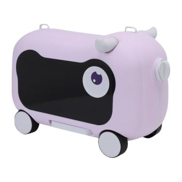Imagem de Yunir Bagagem de Passeio Infantil, Mala de Viagem para Crianças, Capacidade de 6,61 Lb, Bagagem de Mão para Crianças Com Rodas, Bagagem de Carrinho Infantil Com Alça de Ombro (Roxo)