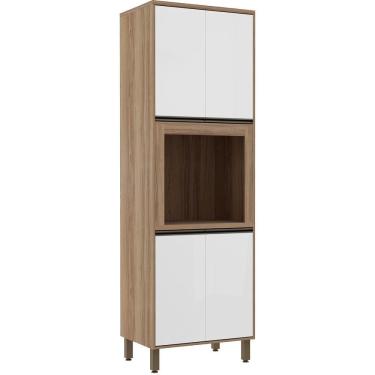 Imagem de Torre Quente Mel 70 Cm Nicho Para Microondas 4 Portas Luciane Móveis