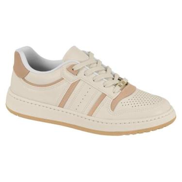 Imagem de Tênis Casual Feminino Vizzano – Recortes, Leve, Confortável e Ideal para Uso Diário (Branco Off/Bege, BR, Adulto, Numérico, 34)