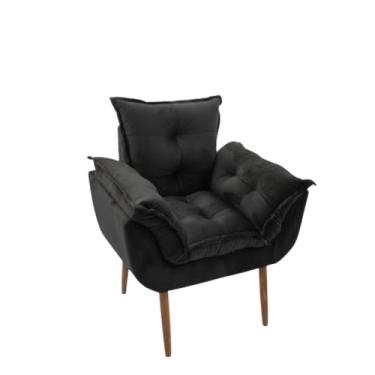 Imagem de Cadeira Confortável para Sala, Escritório ou Hall - Design Moderno, Estrutura Reforçada, Estofada(PRETO)