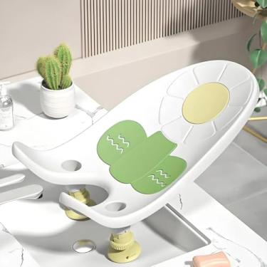 Imagem de Tapete de Banho para Bebê e Rack Design Ergonômico Sentar Deitar Almofada em Borracha Macia TPE Anti-Derrame Grampos Posicionamento 4 Marchas Ângulo Inclinação Ajustável Drenagem Circular Ventosas Est