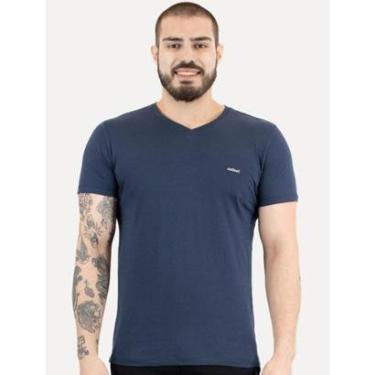 Imagem de Camiseta Colcci V-Neck Logo Minimalista Azul Marinho-Masculino