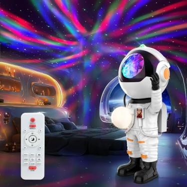 Imagem de Rossetta Projetor de galáxia astronauta projetor estrela para quarto, luz noturna LED para quarto infantil, com temporizador e controle remoto, decoração de quarto, decoração