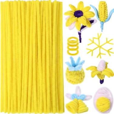 Imagem de RoundFunny 100 peças de limpadores de cachimbo extralongos haste de chenille 6 mm x 24 polegadas limpadores de cachimbo suprimentos de artesanato bastões difusos para cabelo DIY artes artesanato