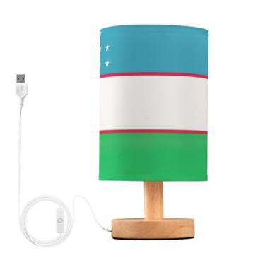 Imagem de Joisal Candeeiros de mesa laterais com bandeira do Uzbequistão, abajur amigável para os olhos, lâmpadas pequenas para mesa de cabeceira, luminária de quarto pequena
