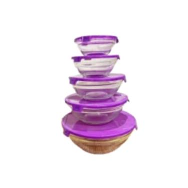 Imagem de Conjunto 5 Potes de Vidro Herméticos com Tampa, 150ml a 900ml, Sortido