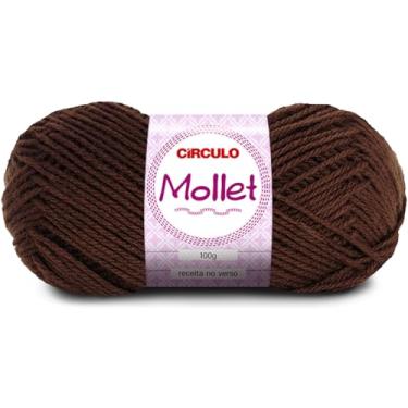 Imagem de Fio Mollet Círculo 100g 200m Lã Acrílica Tricô Crochê Artesanato Touca Cachecol Inverno Novelo (850 - CASTANHO)