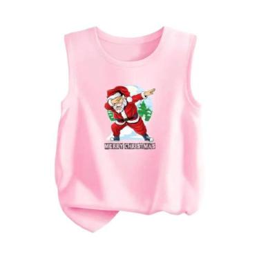 Imagem de Camiseta Regata Gráfica Sem Mangas Com Estampa De Papai Noel Para Meni