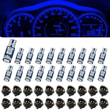 Imagem de Lâmpada LED de 20 peças, lâmpada LED T5 37 74 com soquete de bloqueio de torção PC74 PC37, kits de lâmpadas de cluster de instrumentos, lâmpadas indicadoras de mudança de cluster, interior de luzes
