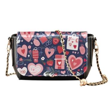 Imagem de GAIGEO Aquarela verde folhas e ramos bolsas transversais de couro, bolsas transversais para mulheres, bolsa feminina de couro, Dia dos Namorados com coração, One Size