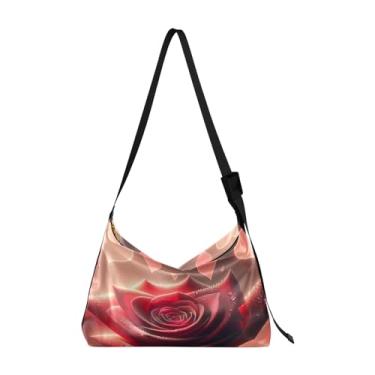 Imagem de Bolsa de ombro Hobo para sorvete e picolés aquarela, bolsa de ombro de couro, bolsa tiracolo masculina de couro, Dia dos Namorados Rosa, One Size