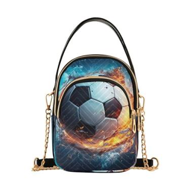 Imagem de Bolsa transversal feminina abstrata de mandala artística, bolsa tiracolo moderna feminina, bolsa tiracolo pequena para mulheres, Bola de futebol flutuante e coberta de água 5, One Size