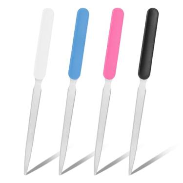 Imagem de 4 peças abridor de cartas, abridor de envelope de aço inoxidável, abridor de correio portátil, faca de carta, envelopes, ferramenta de corte de papel para escola, escritório, material doméstico