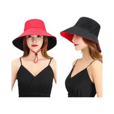 Imagem de Chapéu De Pescador Feminino Com Aba Larga, Proteção Solar Para O Verão