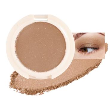 Imagem de HHLTOH Sombra com purpurina única, pó prensado monocromático de alto pigmento, maquiagem aveludada para os olhos sedosos, paleta profissional de sombra única impermeável de longa duração, café 04