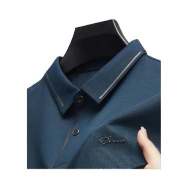 Imagem de Camisa Polo Slim Fit Masculina Em Tecido Premium Sem Costura Para Negó