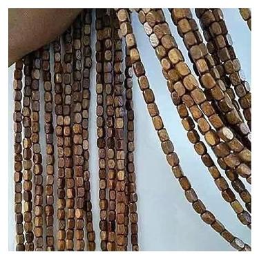 Imagem de Cortina com contas de madeira, cortina com contas de bambu, persianas de porta com contas para pendurar cortinas de porta marrom cortinas de janela divisórias de quarto ornamentação para portas fácil