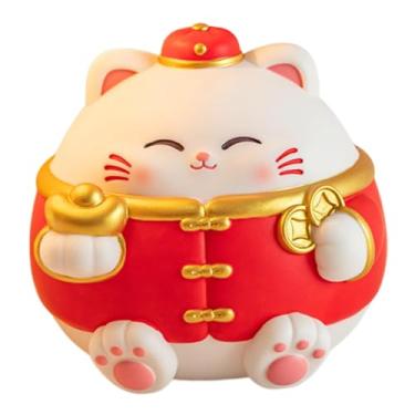 Imagem de Ｂｅｓｇａ Estátua de Gato da Sorte, Estatueta Decorativa, Cofrinho em, Enfeite de Mesa Fofo, Cofrinho para Escritório, Centro de Mesa ou Quarto, Lingote Grande