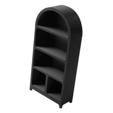Imagem de Dynwave Armário em miniatura para casa de bonecas, escala 1:12, estante para livros, prateleira de exibição, armazenamento, armário clássico para decoração de, Preto, com Os Pés
