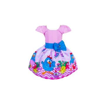 Imagem de Vestido Galinha Pintadinha Rosa Bolinhas Busto Liso - Genérico, 2, Ros