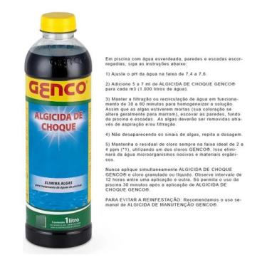 Imagem de Algicida Choque 1l Elimina Algas Piscina Verde Genco, 1
