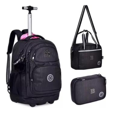 Imagem de Mochila Carrinho + Lanc Térmica, Estojo Preto Rebecca Bonbon - Clio