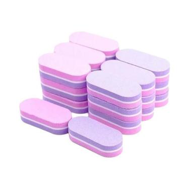 Imagem de Bloco De Lixa Esponja Mini Bicolor Para Unhas, 10, 20, 40 Peças, Ferra