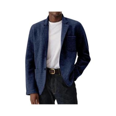 Imagem de Blazer Casual Slim Fit Masculino 2025 Moda Designer Sólida Streetwear 